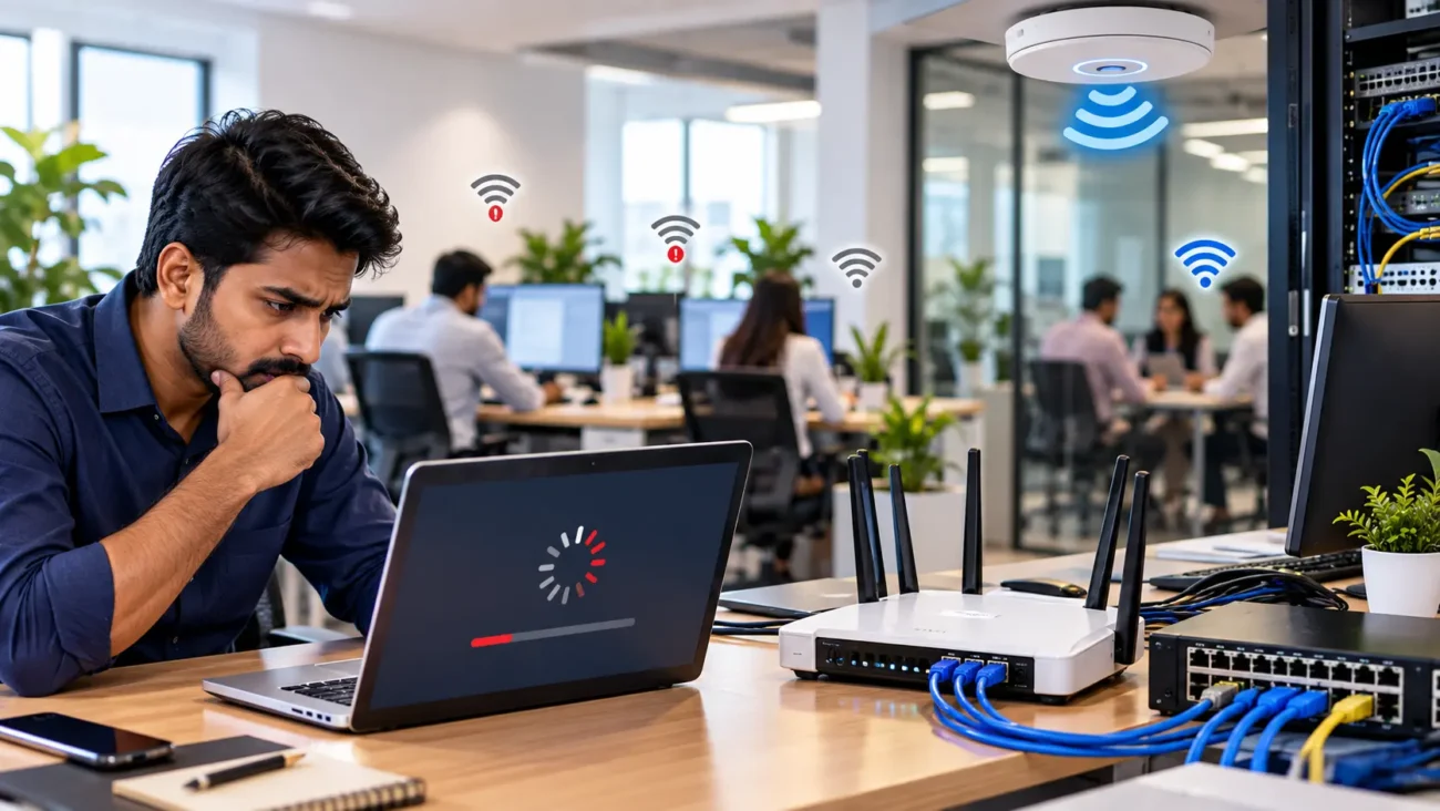 Office Internet, Wi-Fi Troubleshooting, Network Performance, IT Infrastructure, Office Networking